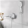 PHASAT Rubinetto Vasca da Bagno Miscelatore Vasca da Bagno con Doccetta Miscelatore Monocomando per Vasca, Cromato PTBC12E