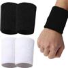 HNJUSR Polsino Sportivo Elastici,2 Paia Fasce da Polso Elastico Polso Bande, Sport Sweatband Polsino Uomo Donna, Antisudore Cinturini,Morbido Addensato per Basket Palestra fitness Ginnastica Tennis, 15X8cm