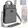 ZINZ Custodia per Laptop 12,9 13 Borsa a Spalla, Borsa Espandibile con Scomparto per Oggetti di Valore, Compatibile con MacBook Neo/Air/Pro 13 M5/M4/M3/M2/M1, iPad 12.9/13/11,L02G06