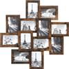 SONGMICS Collage di Cornici per Foto, 12 Cornici per Foto 10 x 15 cm, Cornici Portafoto da Parete, Cornici Multiple, Decorazioni Murali, Marrone Vintage RPF022X01