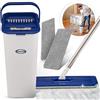 Cleanaid mocio lavapavimenti rotante Formosa 2 - Flat mop lavapavimenti a 360°, secchio con doppio scomparto e manico in acciaio inox da 155 cm - 2 panni in microfibra per tutte le superfici lisce