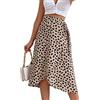 Cocoarm Gonna Estiva da Donna Gonna a Portafoglio Midi da Spiaggia con Stampa Leopardata con Orlo a Spacco Alto e Basso Gonna Fluida da Donna (L)
