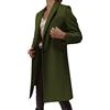 Generic Cappotto sottile da donna in finta lana cappotto trench da donna sottile cappotto lungo cappotto Outwear AC cappotti, Verde militare, XXL