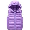 Yimutian Bambini Gilet Piumini Inverno Cappotto con Cappuccio Smanicato Giacche Leggero Gilet in Cotone con Cerniera Per Ragazze Ragazzi Nero 170
