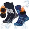Jeasona 2 paia di calzini termici impermeabili da uomo 42-45 per canottaggio multicolore-8157A, 9-11