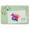 SOQKEEN Tappetino in Silicone per Pittura 40x60cm - Grande, Antiscivolo, Pieghevole con Vassoi Colore, Portapennelli e Bordo Antigoccia per Artigianato, Fai da Te, Verde