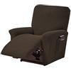 ele ELEOPTION Recliner - Copridivano elasticizzato per poltrona reclinabile, in spandex jacquard, 4 pezzi, per poltrona reclinabile, poltrona relax (marrone)