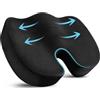 HomDSim - Cuscino ortopedico in memory foam per il coccige, per sedie, auto, casa, ufficio, sedili, cuscino massaggiante (Nero)