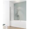 Schulte - parete per vasca da bagno, sopravasca, pieghevole, 5 mm vetro di sicurezza trasparente, colore profilo alluminio naturale, 80 x 140 cm