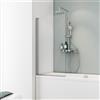 Schulte - parete per vasca da bagno, sopravasca, pieghevole, 5 mm vetro di sicurezza trasparente, colore profilo alluminio naturale, 70 x 130 cm