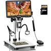 TOMLOV DM9 7" LCD Microscopio digitale 1200X 1080P HD Video Microscopi con Su...