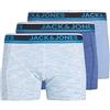 Jack & Jones Jacnolan 3 Boxer Pantaloncino, Silver Lake Blue/Confezione: Melange-Blu Melange, XL Uomo