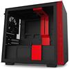 NZXT H210, Mini-ITX PC Gaming Case, Front I/O USB Type-C Port, Tempered Glass Side Panel, Cable Management System, Water-Cooling Ready, Radiator Bracket, Steel Construction, Black/Red