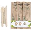 BIOZOYG Set posate legno Cucchiai legno e tovaglioli 16 cm I rivestimento bio I posate sostenibili chioschi e feste I biologico biodegradabile no plastica I 250 Pezzi
