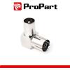 ProPart Adattatore antenna TV 75 Ω Spina - Presa 90° 9.5mm new