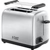 Russell Hobbs Tostapane - 2 Fette - Acciaio Inox Satinato; Scomparti per toast extra larghi, 6 livelli di doratura e funzione di scongelamento; Funzione solleva e guarda; 850W, Adventure 24080-56