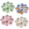 ZSMJAER Vassoio per Snack con Scomparti 4 Pezzi Piatti da Spuntino con Scomparti, Riutilizzabile Piatto da Portataper Frutta Secca, Vassoio Porta Caramelle, Piatti Vassoio a Scomparti
