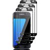 Tzstz【3 pezzi - nero】Vetro temperato protettivo, per Samsung Galaxy S6/S7, durezza 9H, antigraffio, Samsung Galaxy S6/S7