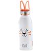 Aladdin Zoo Borraccia Termica Bambini 0.43L Leone Morbido Anello da Dita in Silicone - Mantiene il Freddo per 7 Ore - Coperchio a Tenuta Stagna - Borraccia Acciaio Senza BPA