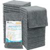 Orighty Set Asciugamani in Microfibra, Asciugamani Super Assorbenti e Super Morbidi per la Punta delle Dita, Salviette Multiuso per Bagno, Hotel, Palestra e SPA, 12x12 Pollici, Grigio