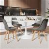 DEGHI Set 2 sedie scandi tortora gambe in legno con cuscino - Alborg Plus