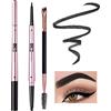 Mihqy Matita per sopracciglia, Sopracciglia Brow Ultra Slim, Waterproof, Tinta Sopracciglia, Matita per Sopracciglia a Doppia Estremità（Nero）