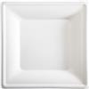 Signor Bio Piatto piano monouso - quadrato - 26 x 26 cm - canna da zucchero - bianco - Signor Bio - conf. 50 pezzi (unità vendita 1 pz.)
