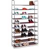 Relaxdays Scarpiera Salvaspazio XXL, con Rivestimento in Tessuto Non Tessuto, 10 Ripiani per 50 Paia di Scarpe, Bordeaux