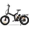 ARGENTO Bicicletta elettrica Argento E-Bike Bimax-XL pieghevole 500W/25km max.100kg Nero [AR-BI-220007]