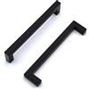 Drenky 2 unità Maniglie per armadietti in acciaio inossidabile Manopole per porte nere Maniglia per mobili con vite per cassetti Mobili per mobili da cucina Decorazione per la casa, distanza fori 160 mm