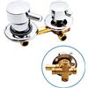 AFUDER Sala Doccia a Parete 2/3/4/5 vie Uscita Acqua Rubinetto Doccia in Ottone Vite o Intubazione Cabina Doccia in Rame Valvola Miscelatore Acqua Calda Fredda Cromato