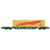 RIVAROSSI HR6613 Carro Sgnss CEMAT verde vagone, nuovo logo, con container 45'
