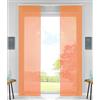 Gardinenbox 85589N2 - Set di 2 tende a pannello, scorrevoli, 245 x 60 cm, con binario di scorrimento, asta di contrappeso, colore: arancione