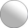 DRW Specchio da parete rotondo in metallo e posteriore legno MDF nero 80 x 1,5 cm, INT 78,5 c