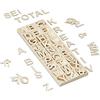 Relaxdays Lettere in Legno, Set da 162 Letterine Maiuscole da A-Z & Simboli, 3 cm, per Bricolage & Lavoretti, Naturale