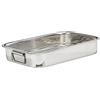 Relaxdays Teglia da Forno con Griglia, L, Pirofila in Acciaio Inox, Rostiera, Casseruola, Lavabile in Lavastoviglie, Color Argento