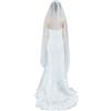 BEAUTELICATE Velo da Sposa Tulle Lungo Nozze Monostrato Addio al Nubilato Accessori Sposa Morbido Velo Avorio Bianco (Avorio/Crema, Lunghezza Cappella)