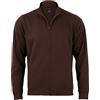 STARK SOUL Felpa BLANK, con colletto alto, cerniera e 2 tasche | French Terry, marrone, XL