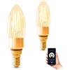 SSC-LUXon Confezione da 2 lampadine LED Smart E14 con filamento vintage, compatibili con Alexa, Siri & Google, Wi-Fi, dimmerabili, CCT 2200-5500 K
