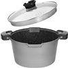 ROSSETTO Pentola Scolapasta a Induzione Antiaderente per Pasta con Coperchio, Alluminio, 28cm, 8Litri
