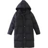 Haitpant Cappotti lunghi da donna con cappuccio parka oversize giacche colorate Mid-Long donna inverno spesso piumino, Nero , M