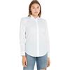 Tommy Hilfiger Camicia Donna Organic Cotton Poplin Regular-Fit Maniche Lunghe, Bianco (TH Optic White), 42