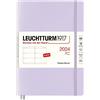 LEUCHTTURM1917 367654 Agenda settimanale, copertina morbida, media (A5) 2024, 12 mesi, lilla, inglese