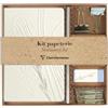 Clairefontaine 813074C - Un kit per la scrittura che contiene un taccuino 11x17 cm 64 Pagine a righe, una matita di carta, 2 fermafogli a clip, 10 graffette e una gomma- Collezione Tulip Paper