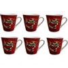 NO MANUFACTURER Set 6 Tazzine Tazze Caffe' Natalizie Natale Senza Piattini in Ceramica