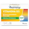 Vitarmonyl Vitamina D3, 2000 UI, Assorbimento Calcio e Fosforo, Salute Ossa, Denti e Muscoli, Sistema Immunitario, 90 Compresse
