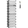 SONGMICS Scarpiera a 10 Scomparti, Scaffale Componibile in Plastica, Armadietto Portascarpe Fai da Te con Ante e Martelletto, Mobiletto Porta Scarpe, Grigio LPC010G01