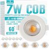 Wondlumi 6x Faretti LED da Incasso per Cartongesso,7W Equivalenti a 65W 600LM,Foro 65-85mm Luce Calda 2700K per Cucina,Interno,Faretti Led Soffitto COB 220V