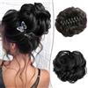 Larfraecy Parrucchino per Chignon Disordinato con Clip ad Artiglio Chignon Capelli Finti Ricci Extension Pettini Hair Magic Clip Elastico Sintetica Ondulato Capelli Coda di Cavallo Updo Capelli Chignon (Nero)