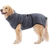 PETTOM Accappatoio per Cani Microfibra Accappatoio Cane Asciugatura Rapida Super Assorbente Regolabile Asciugamano per Animali Domestici Morbido Cappotto Bagno per Cani di Medio Grande Taglia Grigio S